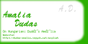 amalia dudas business card
